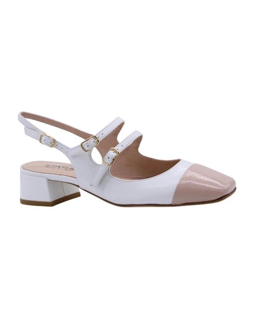 Status Schoenen ,Wit ,Slingback Mary Jane Schoenen in het White