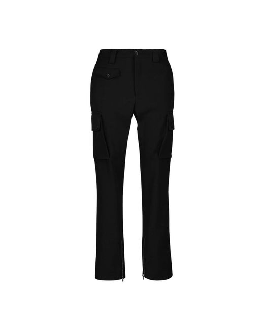 Pantaloni chino in lana svasati di Dolce & Gabbana in Black da Uomo