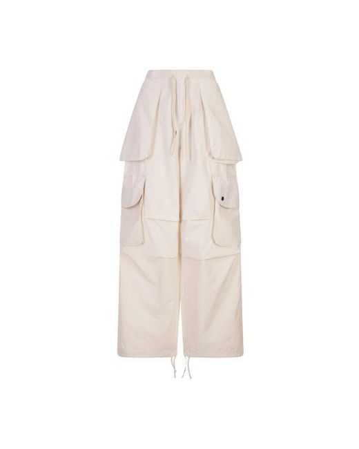 A PAPER KID Natural Wide Trousers