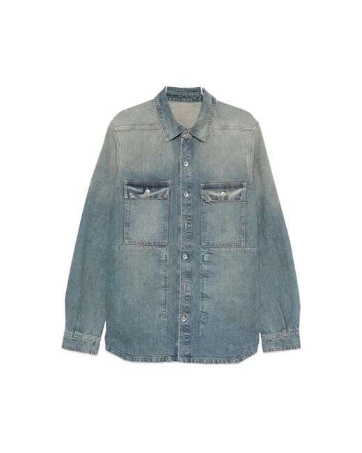 Rick Owens Blue Denim Shirts for men