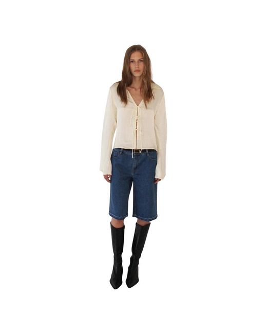 Designers Remix Blue Lucille Schluppenbluse Elfenbein