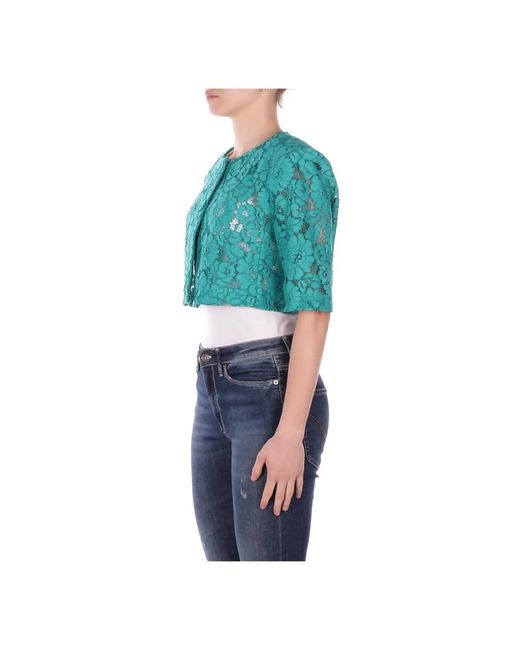 Pinko Jassen ,Groen ,Katoen Lace Spencer Jas in het Blue