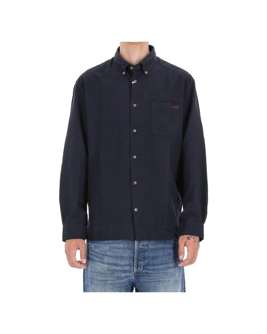 A.P.C. Blue Casual Shirts for men