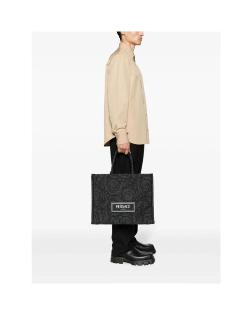 Versace Black Tote Bags for men