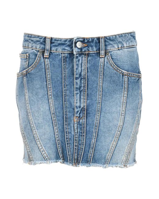 Dondup Rokken ,Blauw ,Denim Denim Mini Rok in het Blue