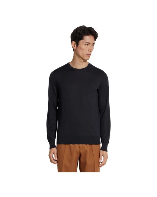 Zegna Blue Cashmere Knitwear for men