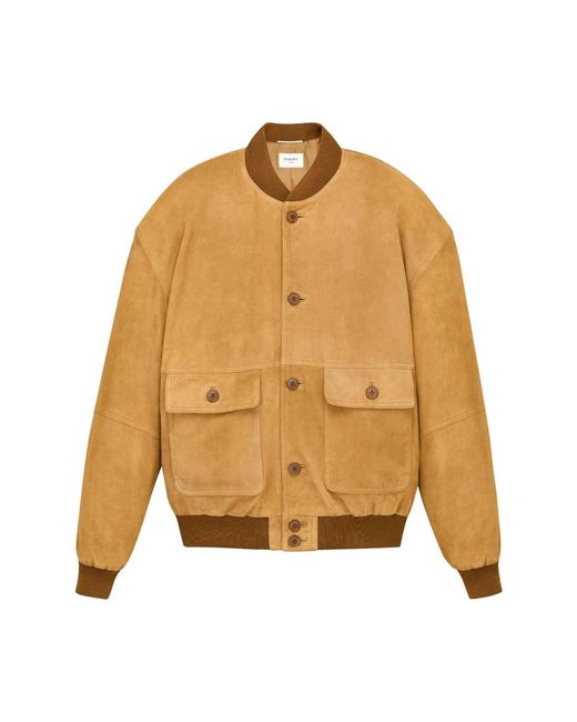 Saint Laurent Brown Bomber Jackets for men