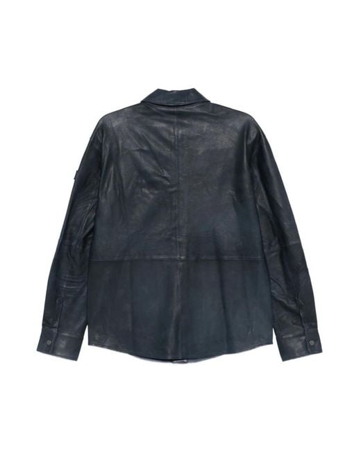 Peuterey Blue Leather Jackets
