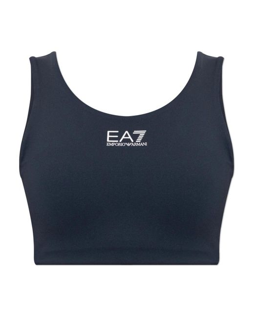 EA7 Tops ,Blauw ,Korte Trainingstop in het Blue