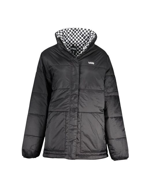 Vans Black Wendbare wasserdichte nylonjacke mit stickerei