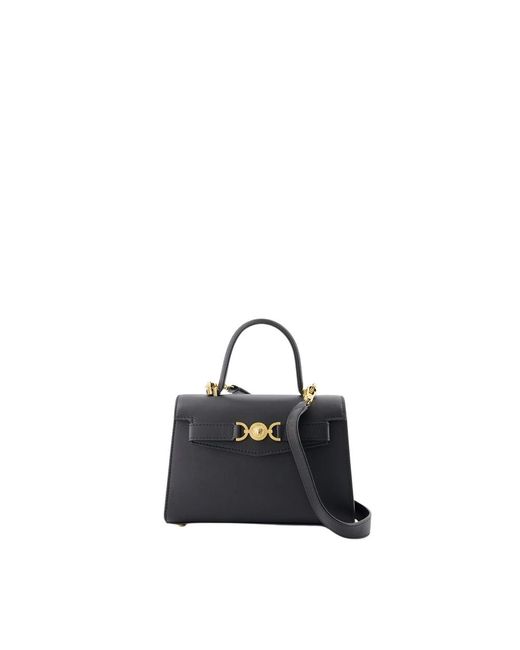 Versace Black Schwarze Leder-Handtasche Mit Griff