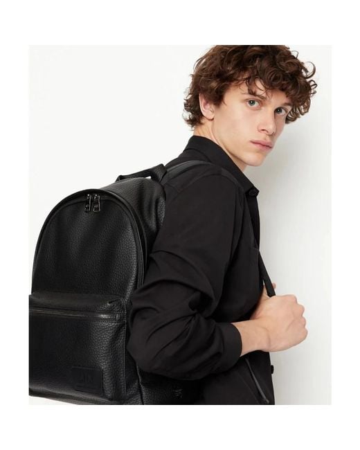 ARMANI EXCHANGE Black Backpacks for men