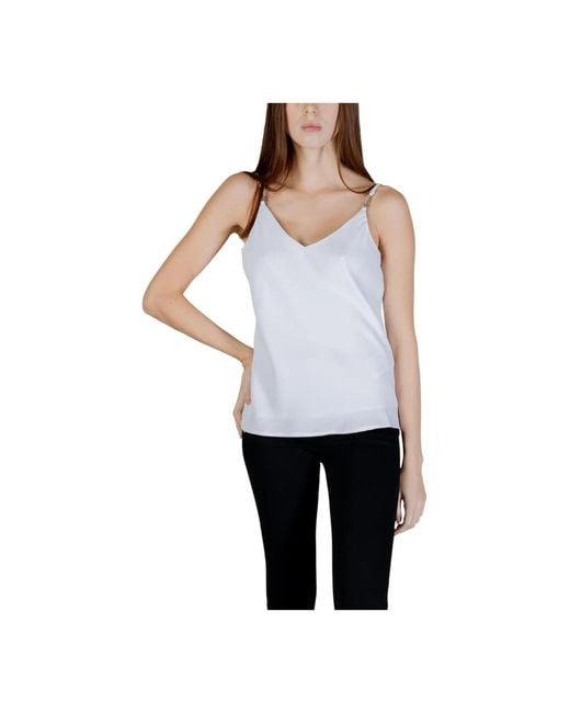 Guess White Sleeveless Tops