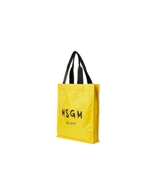 MSGM Yellow Tote Bags for men