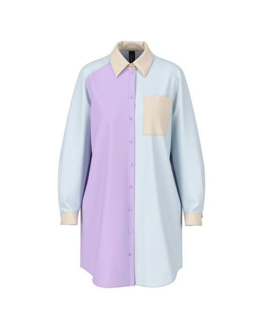 Marc Cain Purple Farbenfrohes Patch Design Hemdblusenkleid