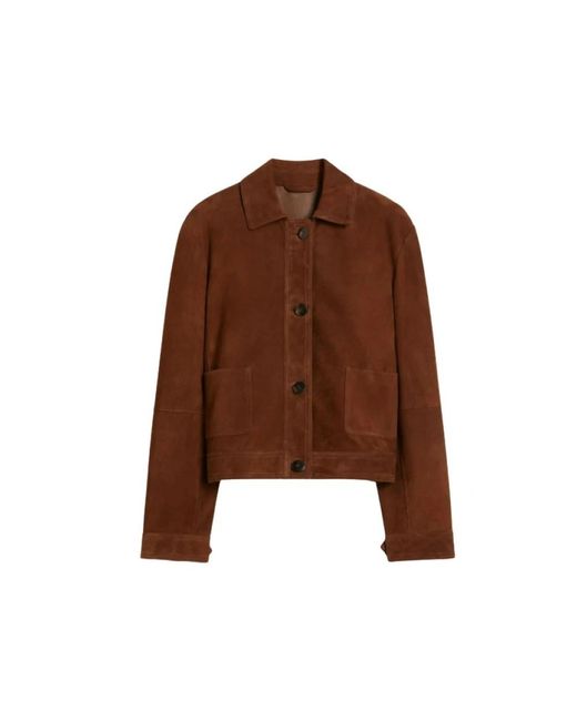 Max Mara Brown Leather Jackets