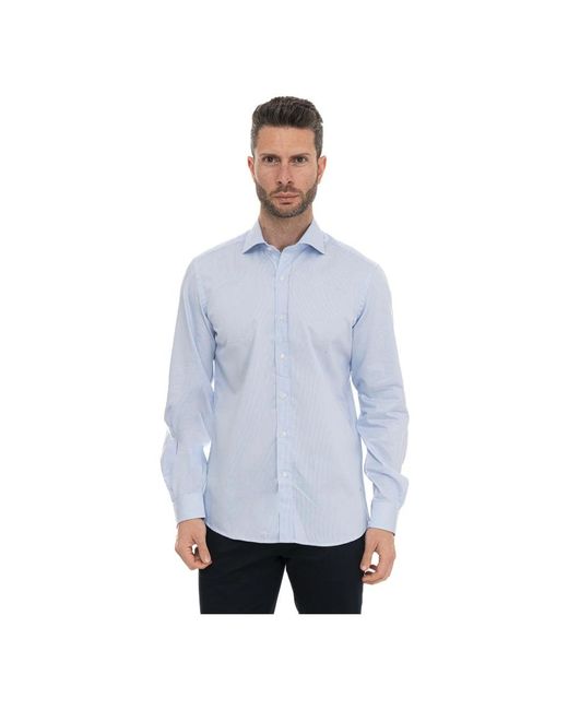 Fay Blue Formal Shirts for men