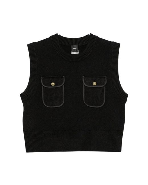 Pinko Black Round-Neck Knitwear