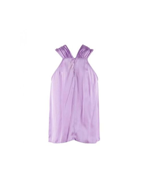 Nenette Purple Sleeveless Tops
