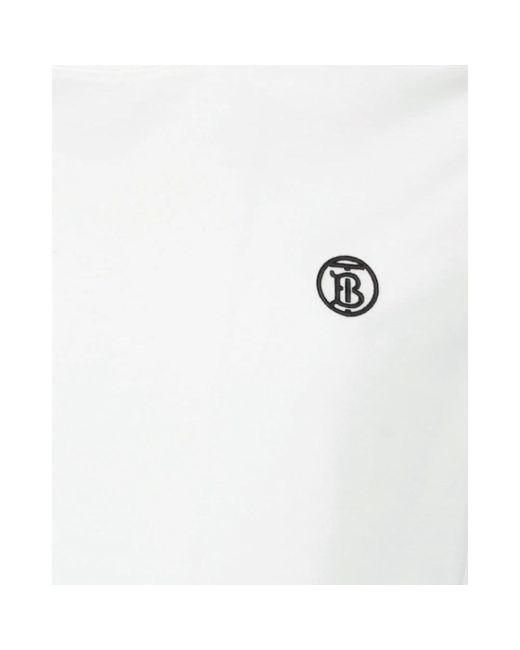Burberry Besticktes logo rundhals tee in White für Herren