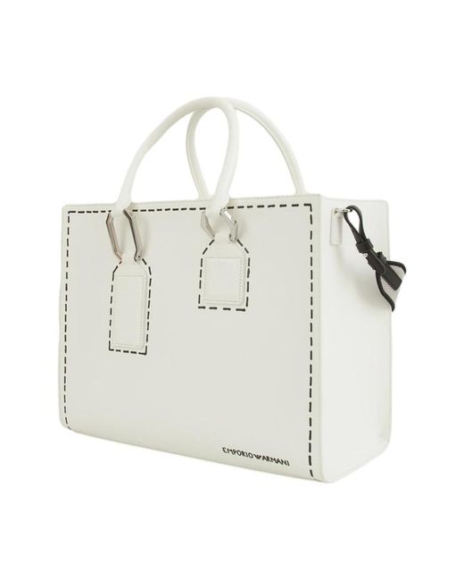 Emporio Armani White Tote Bags