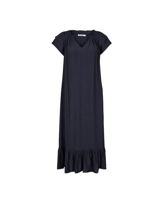 co'couture Kleedjes ,Blauw ,Polyester Zonsopgang Jurk Met Korte Mouwen in het Blue