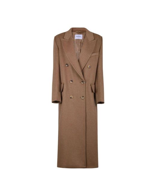 Max Mara Brown Kamelbrauner Zweireihiger Mantel