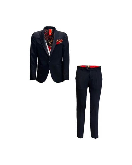 Single Breasted Suits Bharnaba de hombre de color Blue