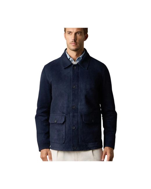 Brooks Brothers Blue Leather Jackets for men