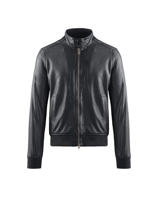 Leather Jackets di Bomboogie in Black da Uomo