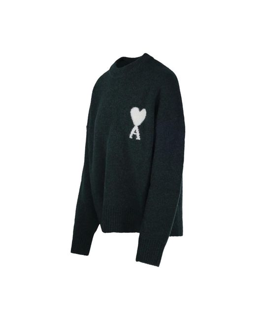 AMI Black Round-Neck Knitwear