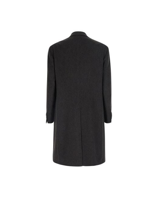 Tagliatore Dubbele-Breasted Wollen Jas in het Black voor heren