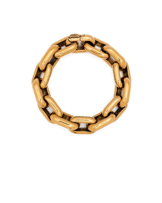 Alexander McQueen Metallic Goldenes kettenarmband inspiriert von peak tasche