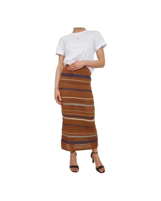 Nenette Brown Maxi Skirts