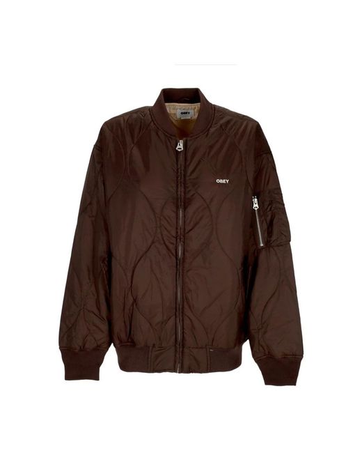 Obey Jassen ,Bruin ,Polyester Gewatteerde Bomberjack in het Brown
