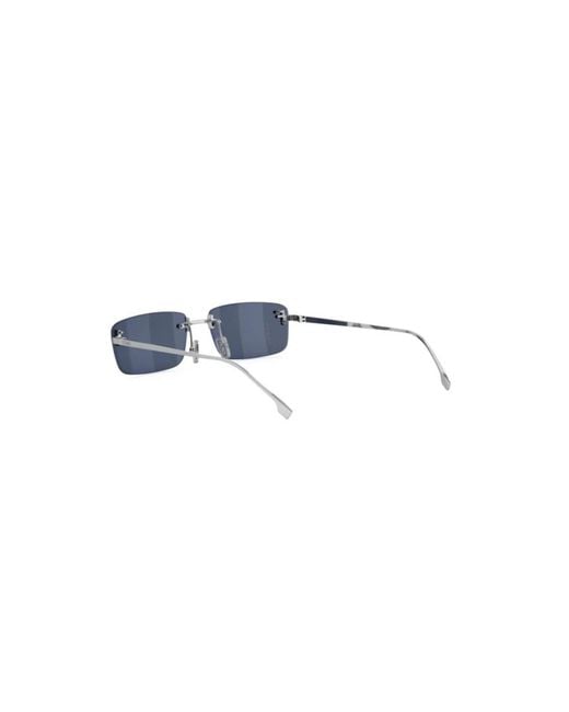 Fendi First Crystal Rectangular Zonnebrillen in het Blue