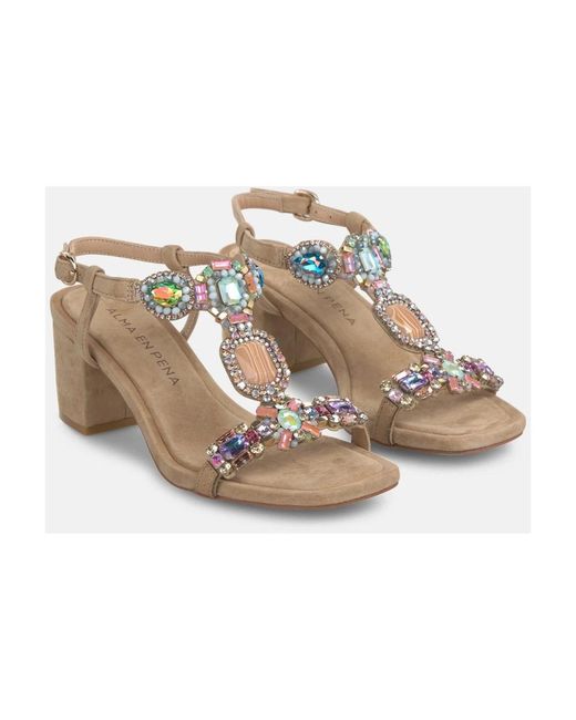 Alma En Pena. Metallic High Heel Sandals
