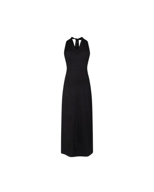 Jansen Amsterdam Black Zeitloses Schwarzes Jersey-Langkleid