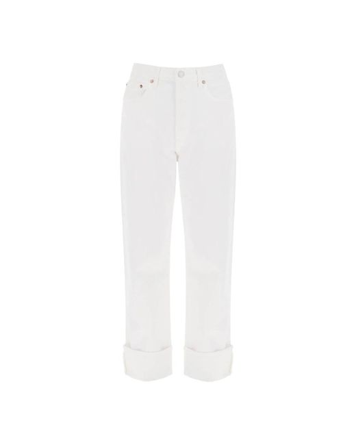 Ca straight leg jeans with low rise fran di Agolde in White