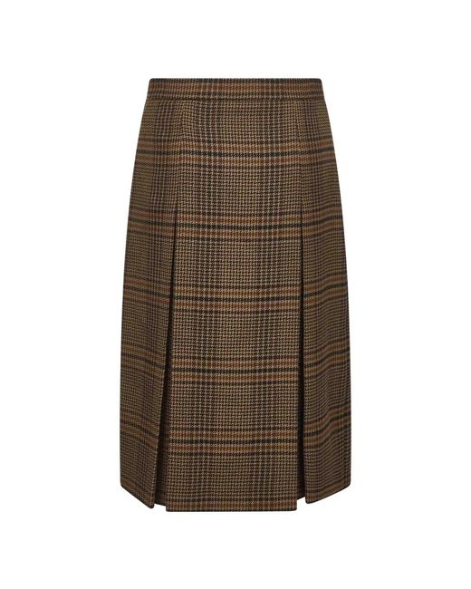 Saint Laurent Brown Midi Skirts