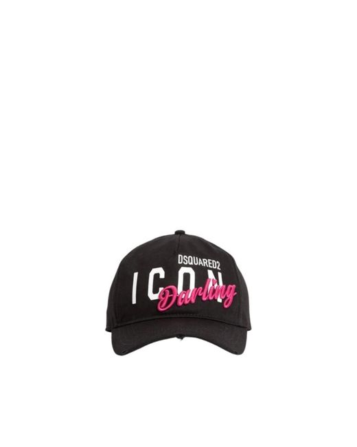 Icon darling cappellino baseball rosa ricamato di DSquared² in Black