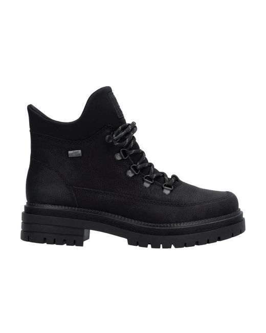 Rieker Black Lace-Up Boots