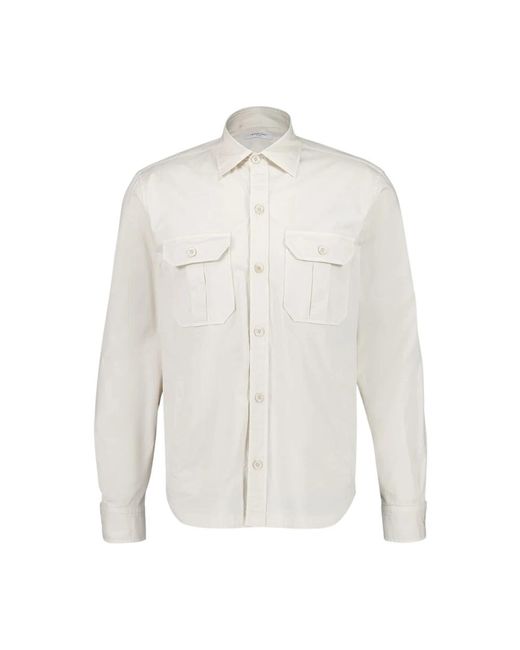 Boglioli Jassen ,Wit ,Katoen Witte Katoenen Overshirt Met Zakken in het White voor heren