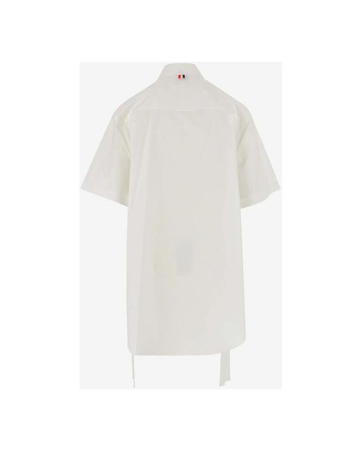 Thom Browne Logo Patch Button-Up Overhemdjurk in het White