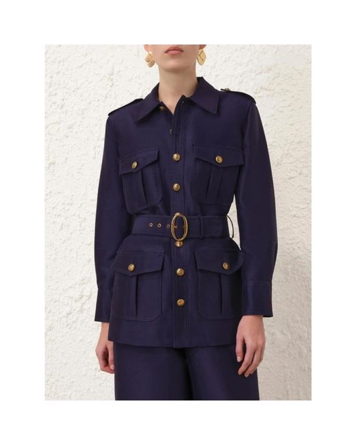 Zimmermann Jassen ,Blauw ,Wol Hypnotic Utility Jacket in het Blue