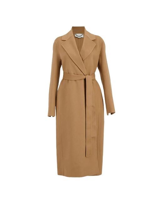 Stella McCartney Jassen ,Bruin ,Camel Wikkeljas Met Zelfbindriem in het Natural