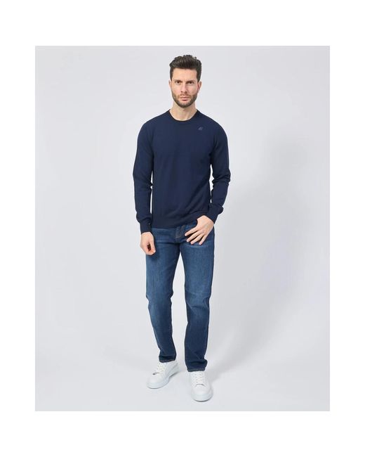 K-Way Blauer rundhalspullover in Blue für Herren