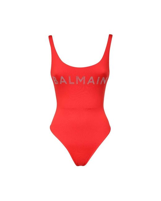 Balmain Badmode ,Rood ,Badpak Met Logodetail in het Red