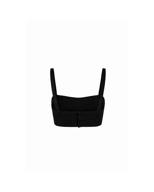 Cortana Black Sleeveless Tops
