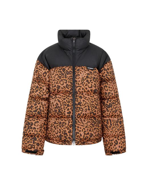 Chaqueta acolchada con logo de leopardo Vetements de color Brown